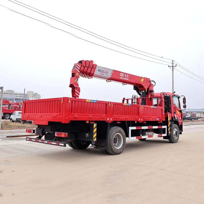 FOTON 4*2 straight arm mounted crane truck Oblique Back Plot