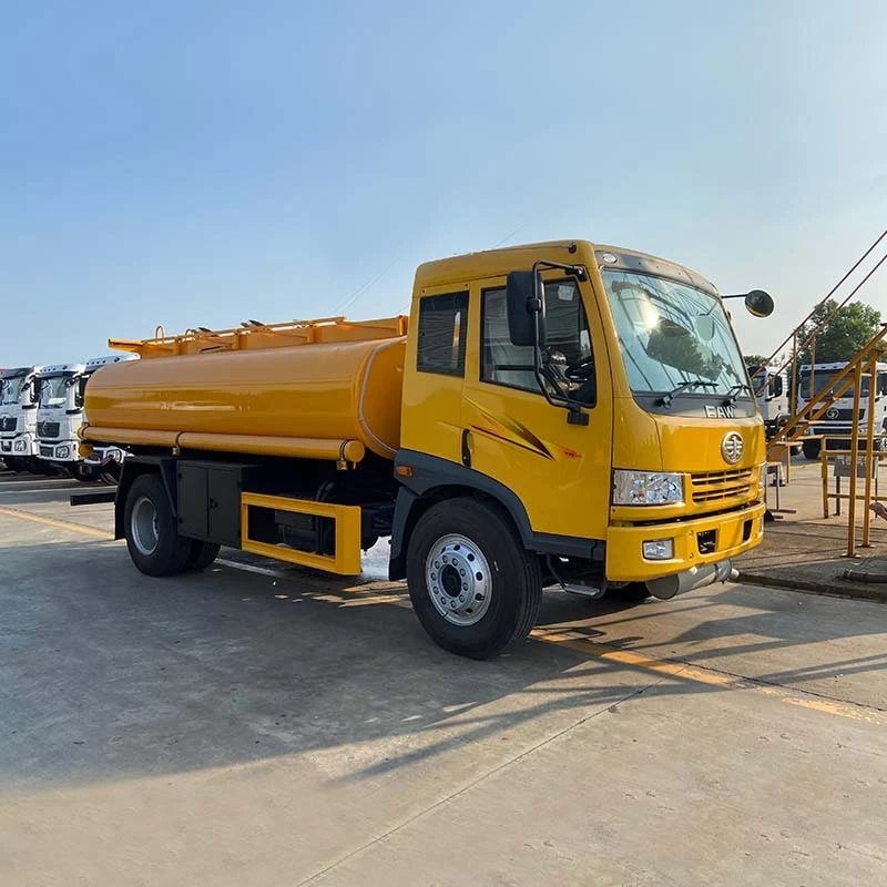 FAW 4x2 aluminum 12000 liters fuel tank truck Oblique Front View 