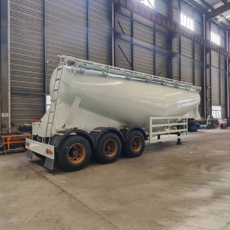 28cbm semi-trailer bulk cement powder tanker truck for sale Oblique Front View