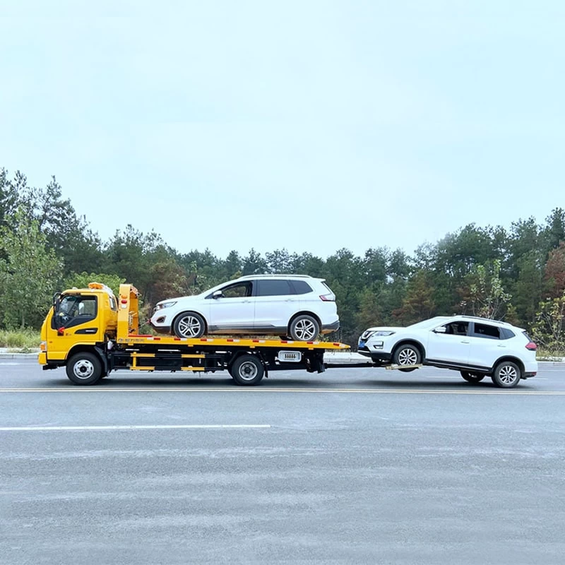 Jac diesel 5 ton 6 ton flatbed wrecker tow truck Front Side View 