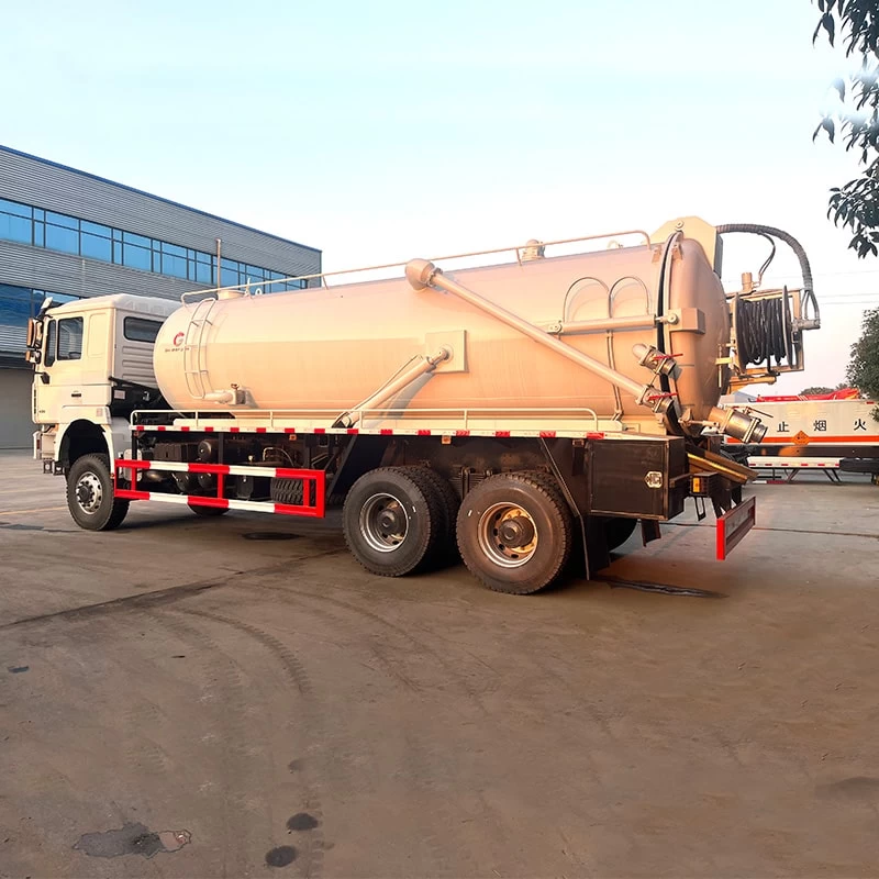 Shacman 6x4 20CBM Sewage Suction Truck  Fecal Septic Suction Oblique Back Plot
