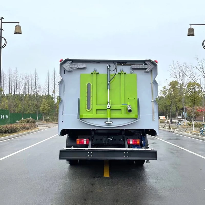 HOWO 4*2 high pressure broom road sweeper truck Back Image