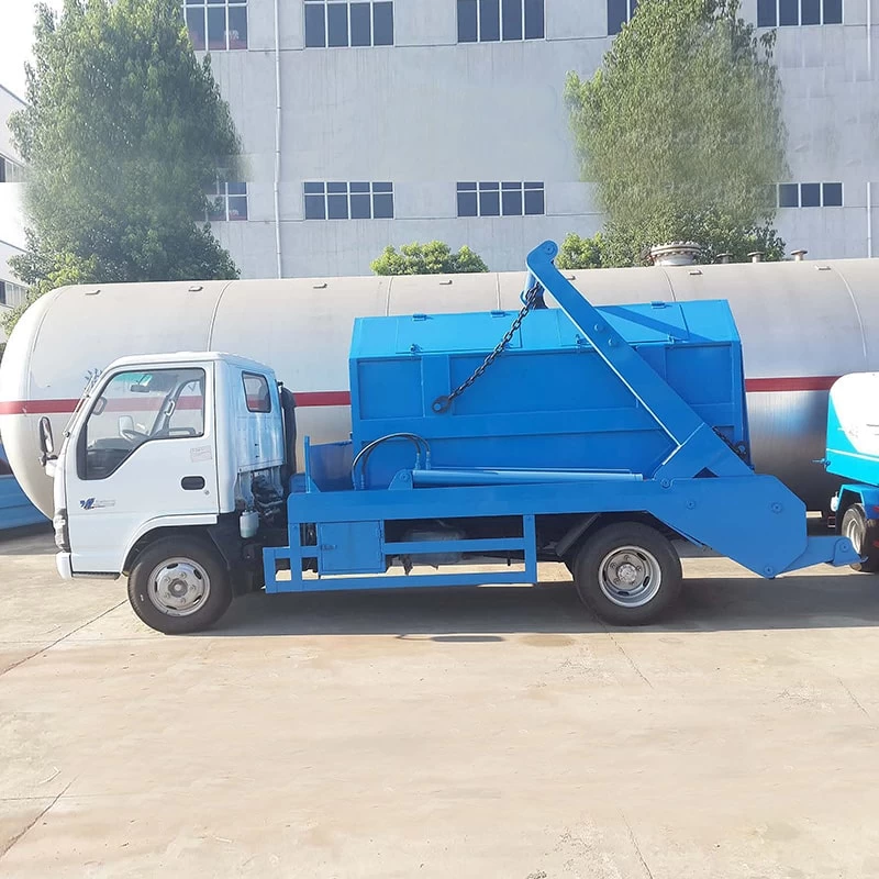 New or Used ISUZU 5 CBM Skip Loader Waste Garbage Truck Front Side View