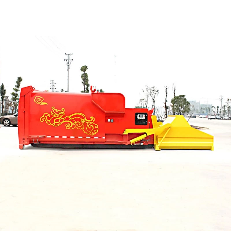 Hook arm garbage truck detachable compressed garbage truck Front Side View
