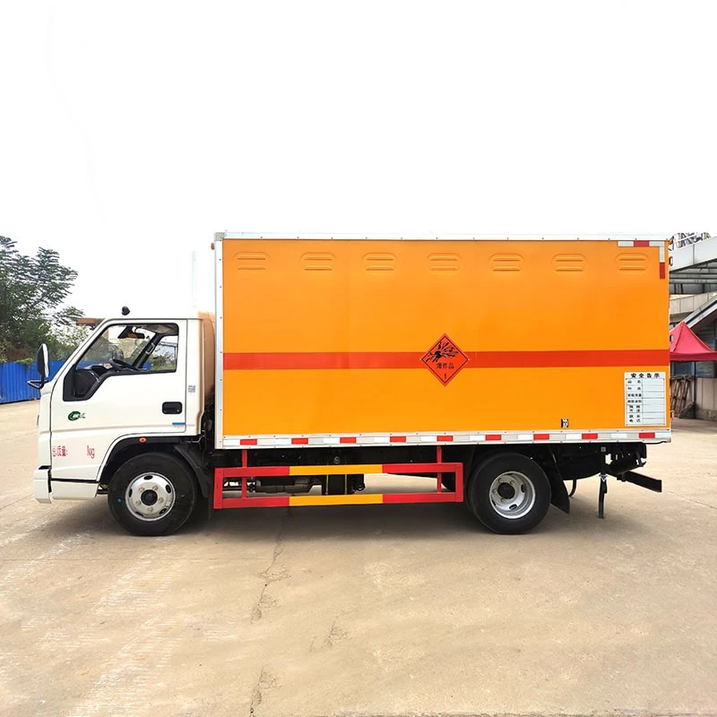 JMC 4*2 dangerous goods explosive transporting truck Front Side View