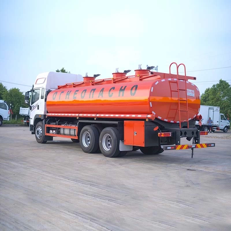 Faw 25000L aluminum alloy fuel tanker truck Oblique Back Plot