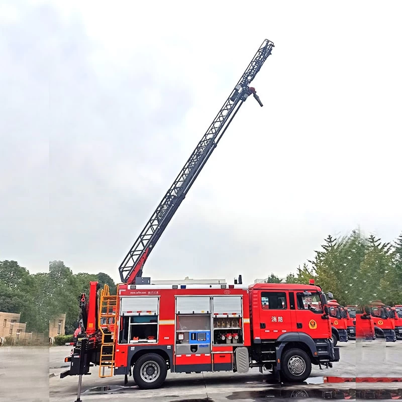 SINOTRUK HOWO new or used 5cbm liftable fire truck price Front Side View
