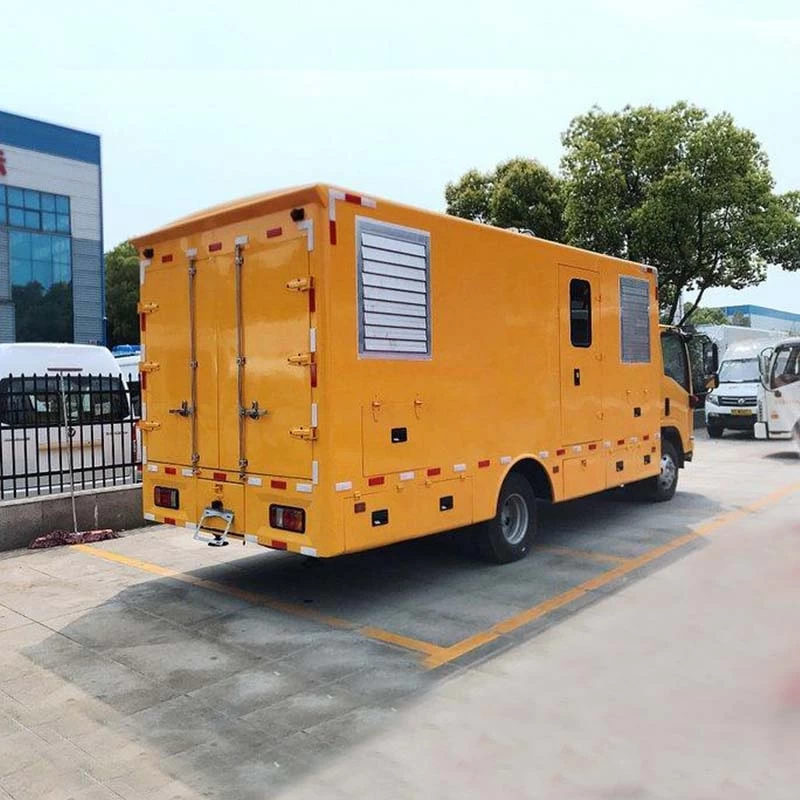 Isuzu 200 kw emergency power bank generator supply truck Oblique Back Plot