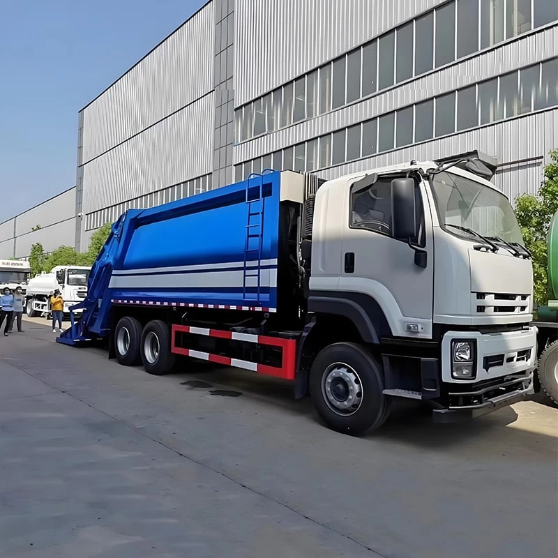 ISUZU 18CBM 20CBM 6x4 Compactor Garbage Truck for Sale Oblique Front View