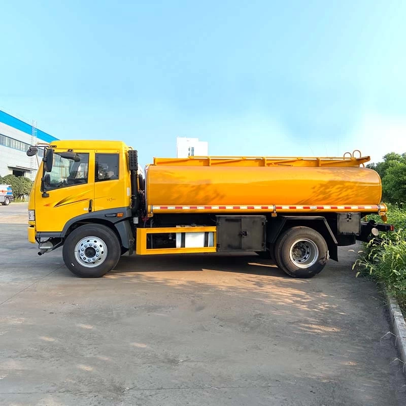 FAW 4x2 aluminum 12000 liters fuel tank truck Front Side View 