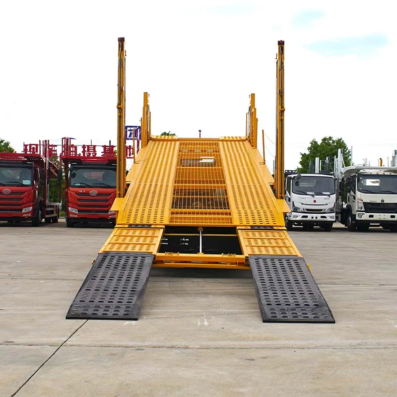 FAW steel chassis 3 cars double deck car carrier trailer Back Image