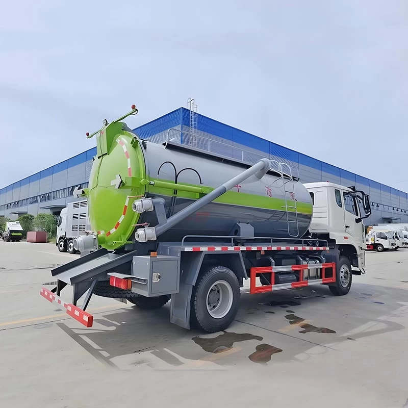 Howo 220HP 12CBM Sewage Suction Truck Vacuum Spetic for Sale Oblique Back Plot
