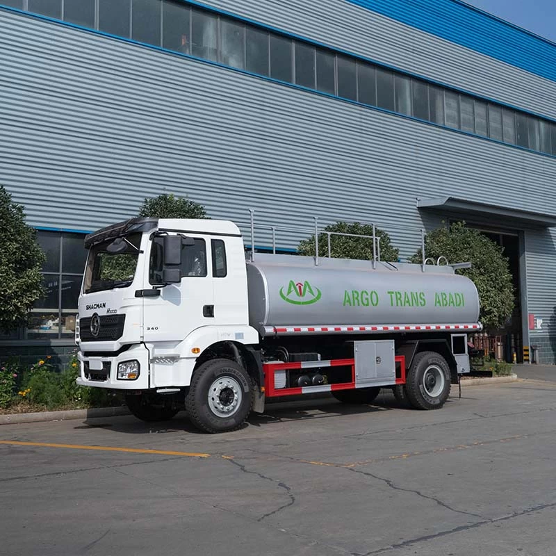 Shacman 4x2 15000 litres mobile fuel tanker truck Oblique Front View