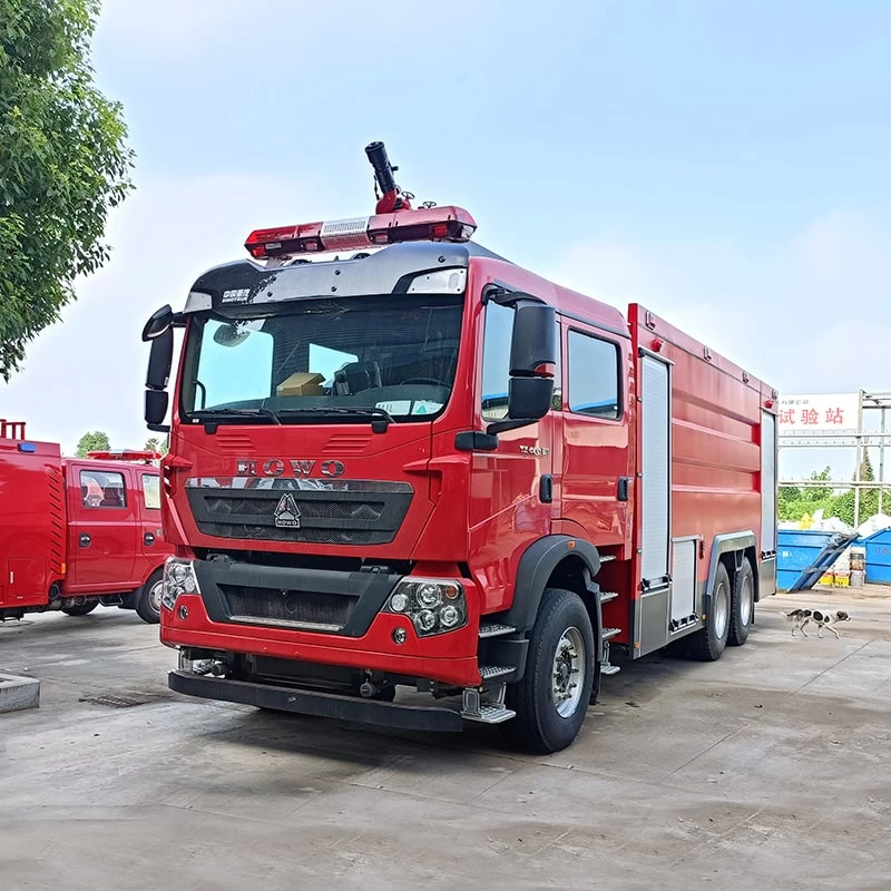 New or Used Howo 16000L 6 x 4 Fire Rescue Fighting Truck Oblique Front View
