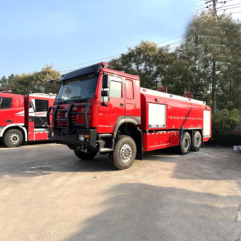 Howo 6 Wheels Drive 16000L Fire Truck for Sale Oblique Front View