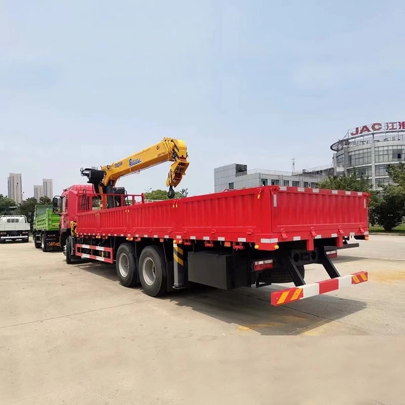 JAC 6*4 cargo truck 10tons straight mounted crane truck Oblique Back Plot