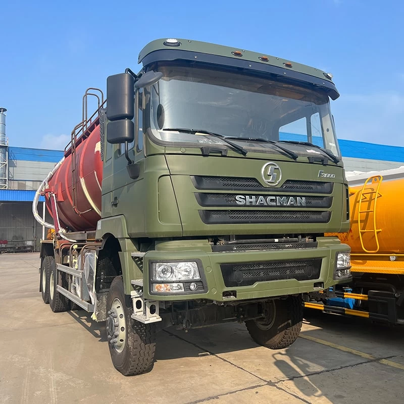 New or Used Shacman 6x4 18CBM Sewage Suction Truck Heavy Oblique Front View
