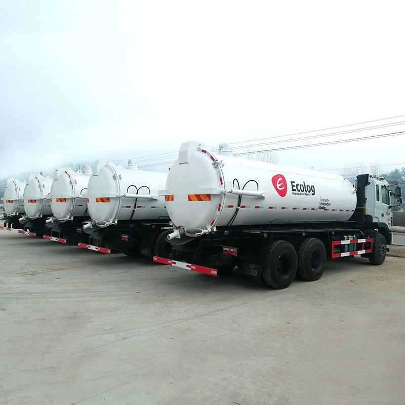 JAC 6*4 22 cubic jetting vacuum sewage suction truck Oblique Back Plot
