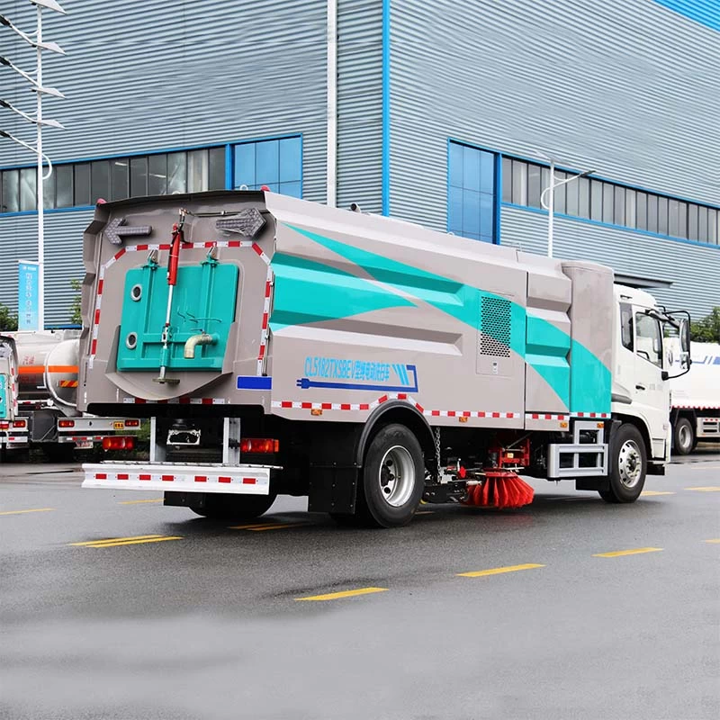 DongFeng 18ton Pure Electric Road Street Sweeper Truck Oblique back plot