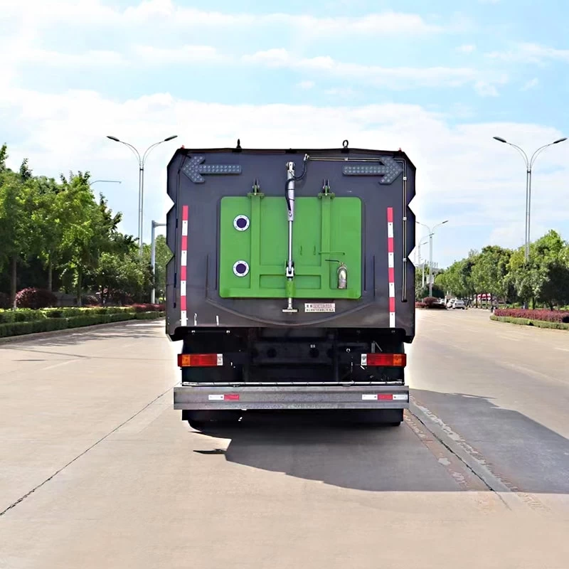 SHACMAN 9m3 road sweeper truck with water spray Back Image