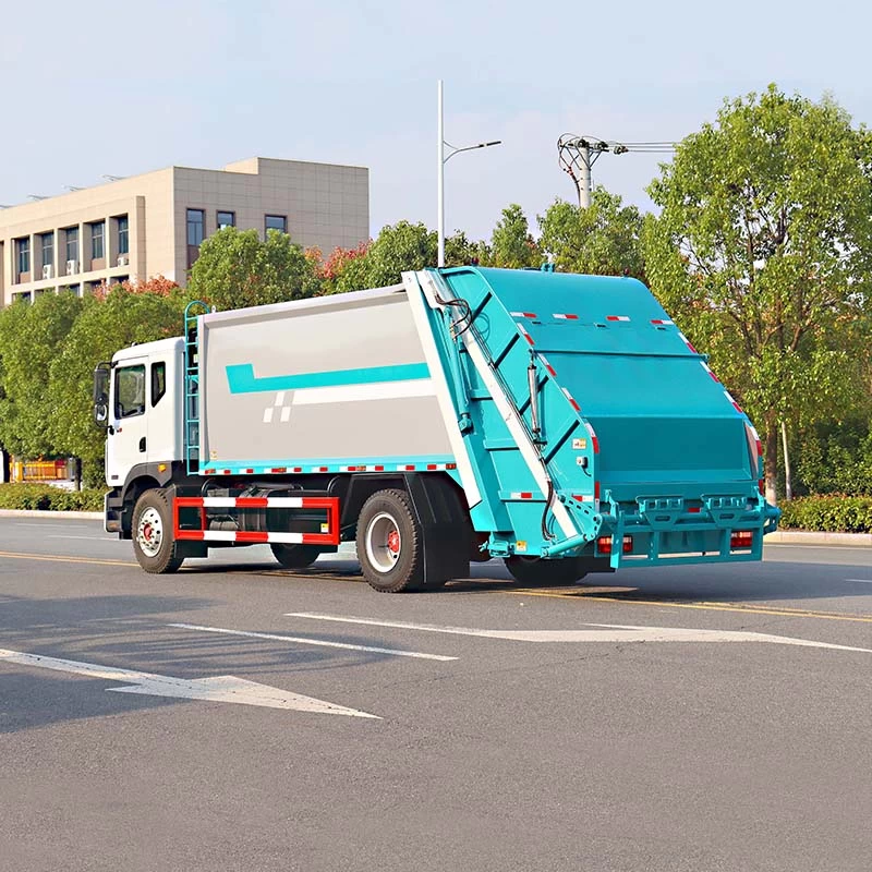 Dongfeng 4×2 18cbm Compressed Garbage Truck Oblique Back Plot 