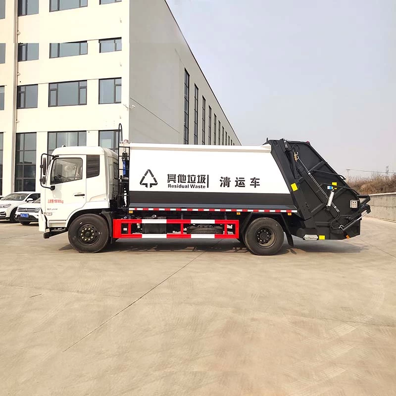 DongFeng City Use Rear Loading Garbage Collector Truck Front side view