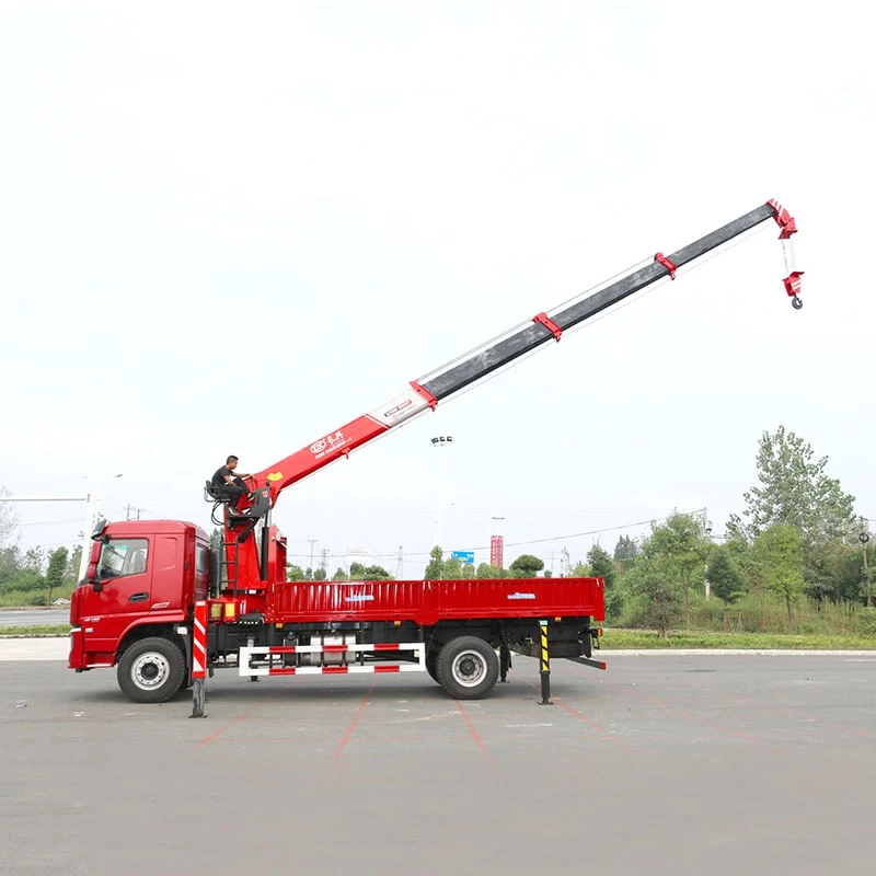 SHACMAN 20 meter straight arm truck mounted crane Front Side View