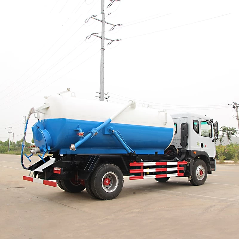Dongfeng 15 cbm vacuum truck sewage suction Oblique Back Plot