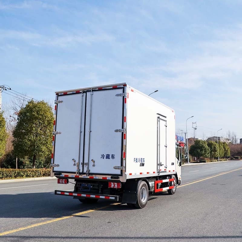 JAC 4X2 Refrigerated Truck Transport Vegetables Meat Oblique Back Plot