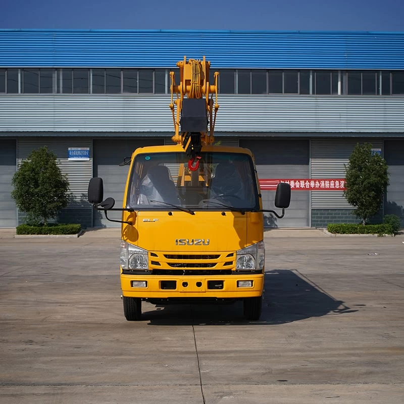 ISUZU ELF Double Row 18.5m High Altitude Operation Truck Front View
