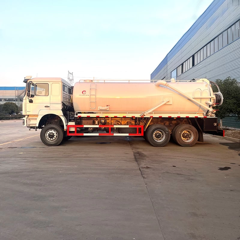 Shacman 6x4 20CBM Sewage Suction Truck  Fecal Septic Suction Front Side View
