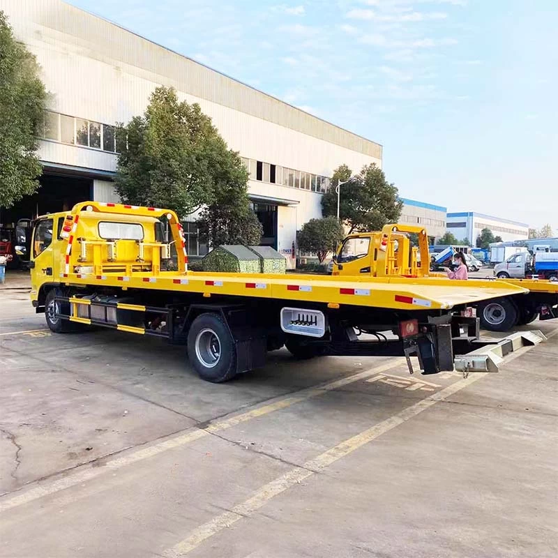 Foton diesel 5 ton flatbed wrecker tow truck Oblique Back Plot 