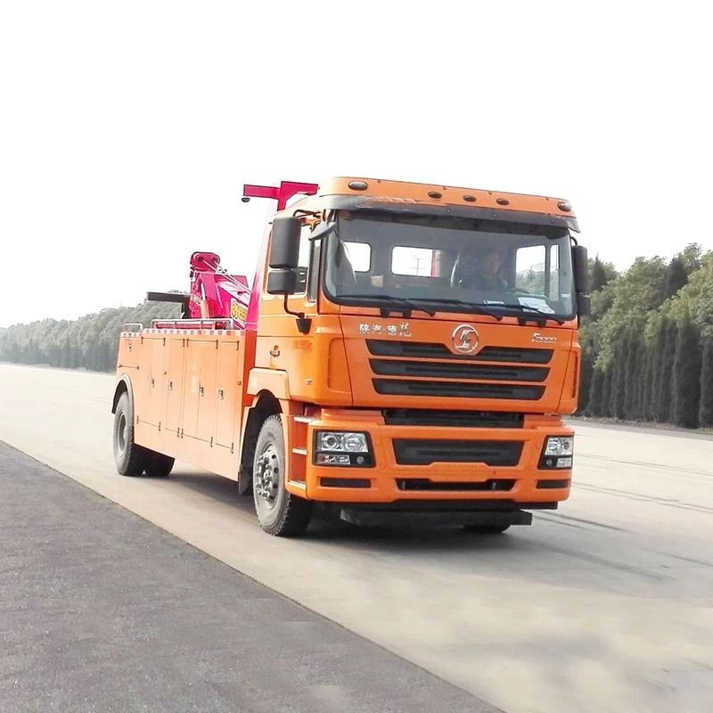 4*2 SHACMAN heavy duty road rescue wrecker truck Oblique Front View
