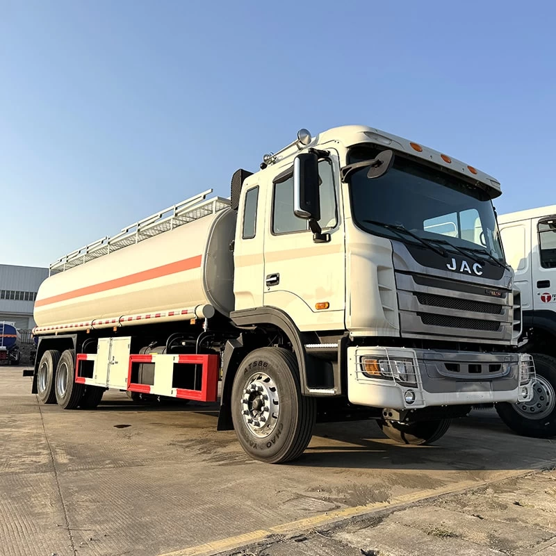 JAC 6*4 refuelling oil fuel diesel delivery tank truck Oblique Front View
