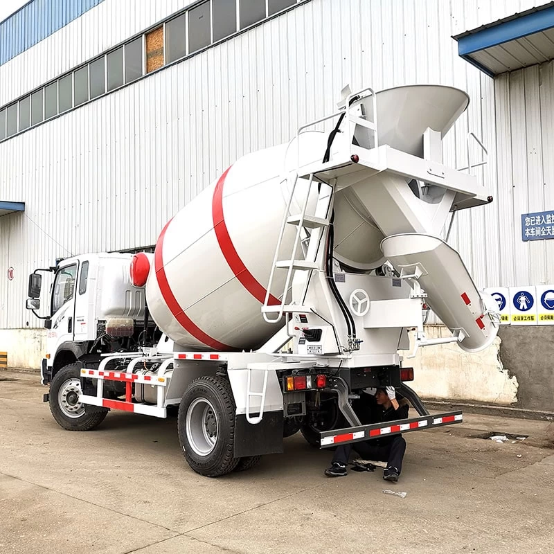 HOWO 4*2 4m3 construction machinery cement mixer truck Oblique Back Plot