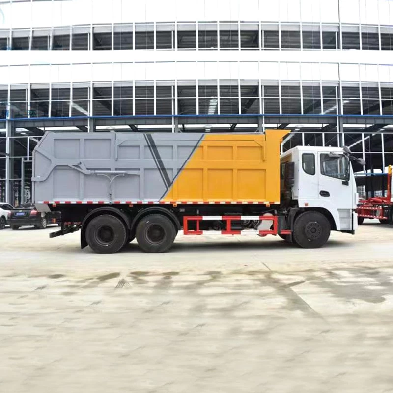 Dongfeng 6*4 docking refuse collector garbage truck Front Side View