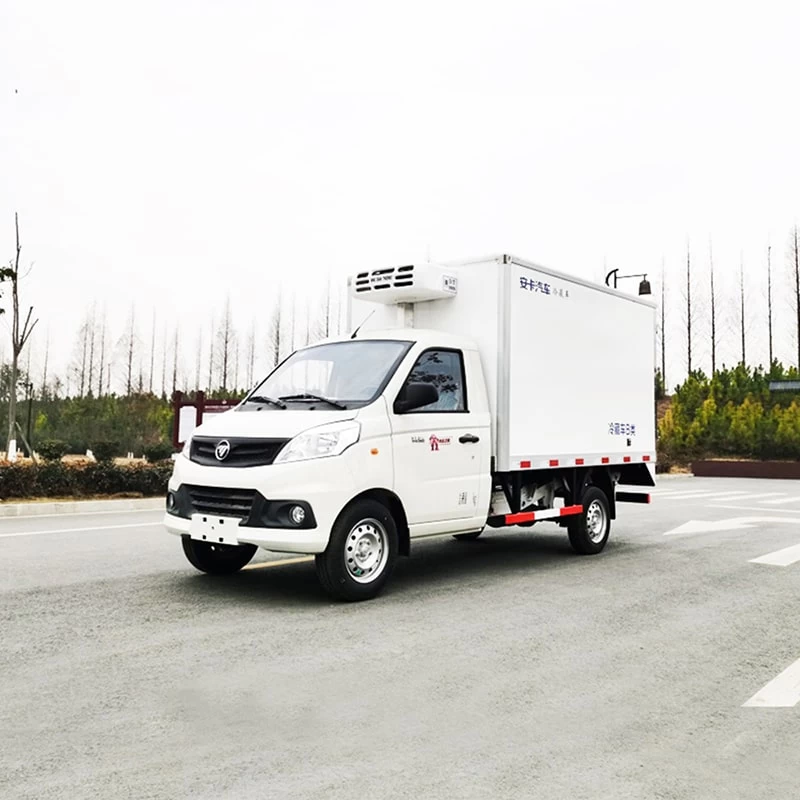 Foton 4x2 freezer Refrigerator Truck transport vegetable Oblique Front View
