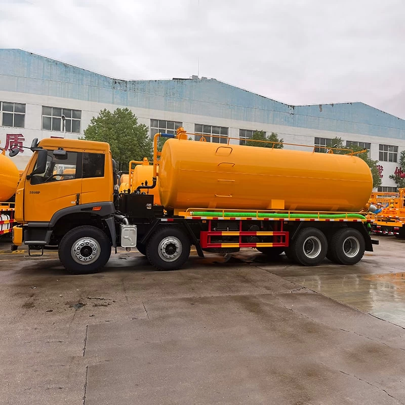 FAW 8*4 30 cubic vaccum sewage fecal suction truck Front Side View
