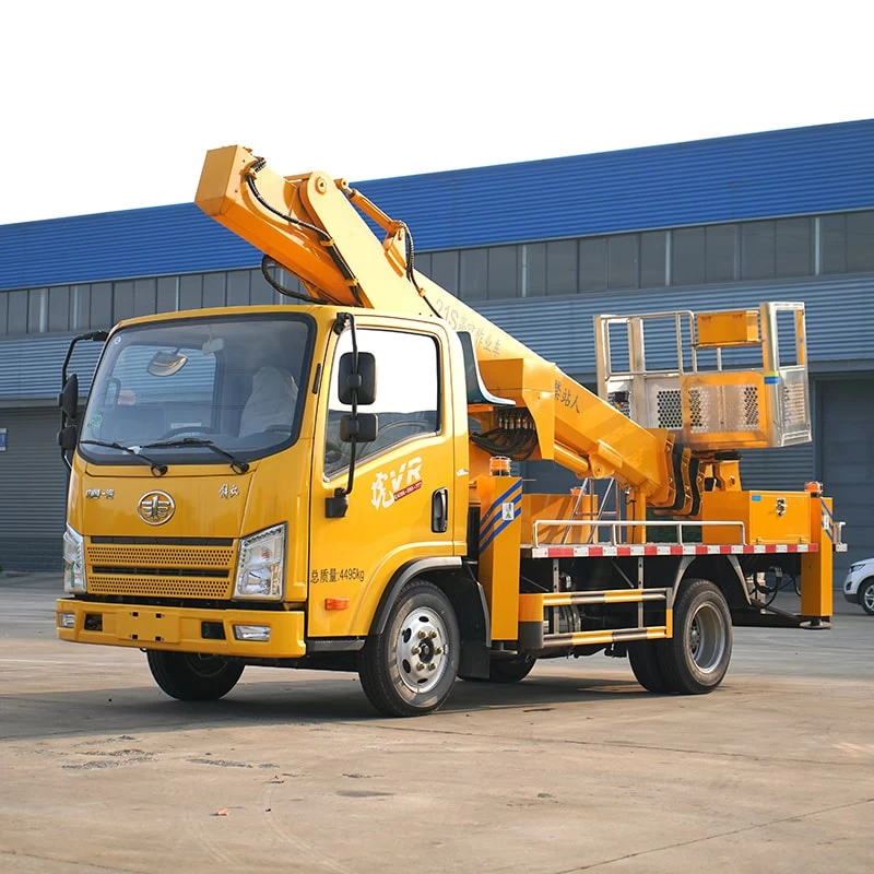 FAW 21m Hydraulic Straight Arm Aerial Lift Platform Truck Oblique Front View
