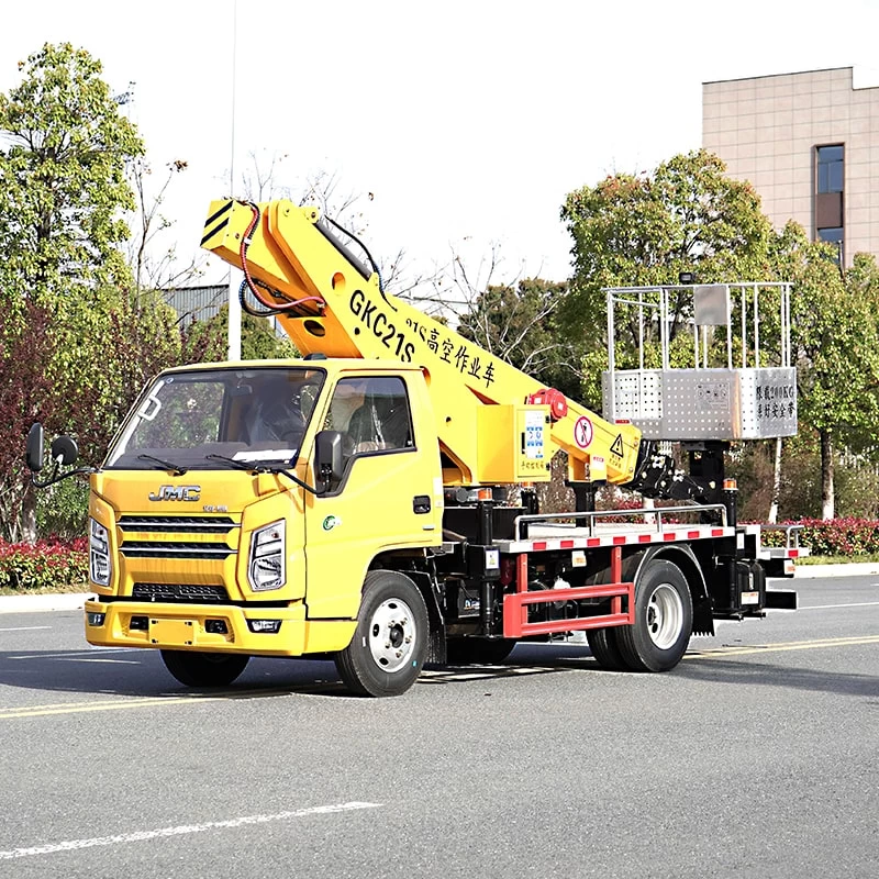 JMC 21m Telescopic Boom Aerial Work Truck Oblique Front View