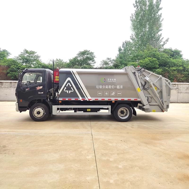 Dongfeng 10cbm Garbage Collection Compactor Truck Front Side View