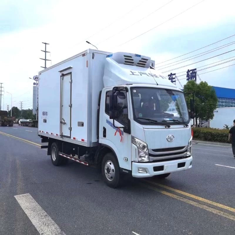 5 ton mini refrigerated truck Frozen Food Van Truck Oblique Front View