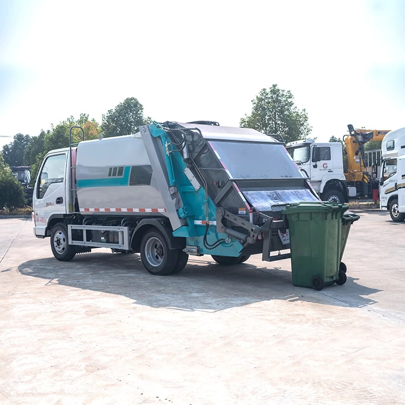 JAC 5cbm euro 2 3 4 5 compressed garbage truck Oblique Back Plot 