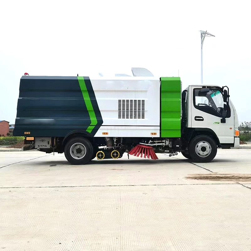 JAC 4*2 dust suction truck road cleaning machine Front Side View 