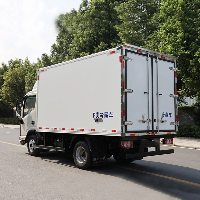 JAC 18m3 small mini meet vegetable refrigerated trucks Oblique Back Plot 