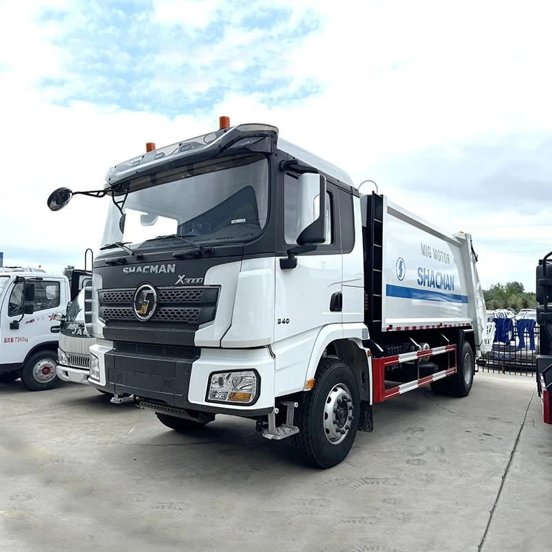 Export Shacman 16CBM Garbage Compactor Truck  for Sale Oblique Front View
