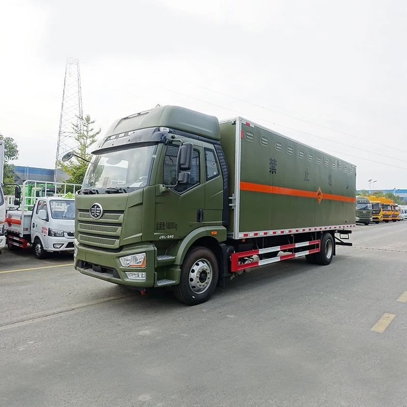 FAW blasting equipment transport truck with cheap price Oblique Front View
