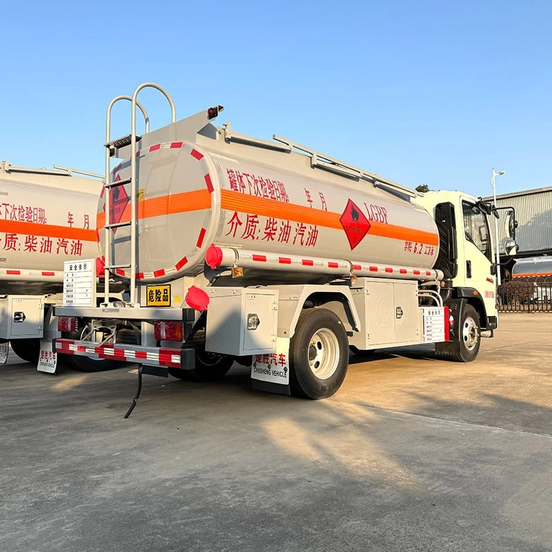 HOWO 4*2 5 ton small oil diesel fuel bowser tanker truck Oblique Back Plot
