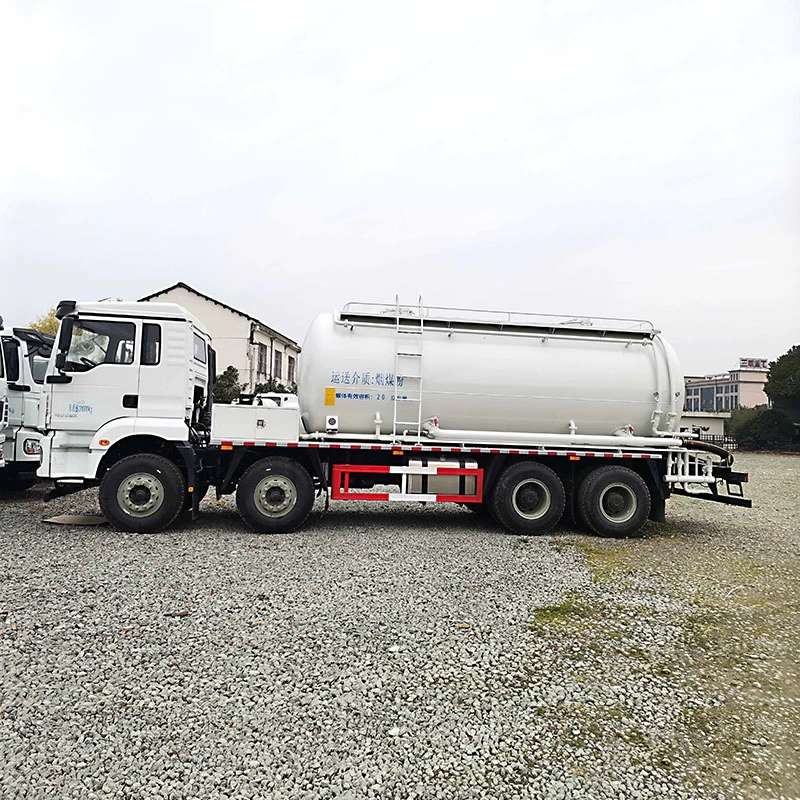 SHACMAN 8*4 cement bulker trailer for oil field use Front Side View
 