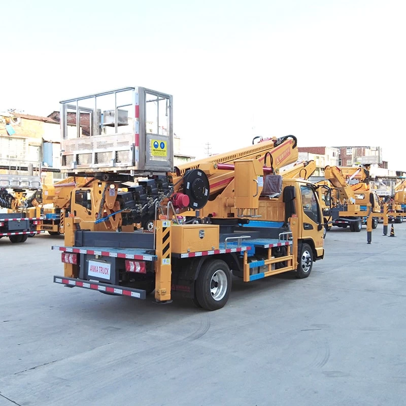 JAC 30 meters boom lift aerial work bucket truck Oblique Back Plot
